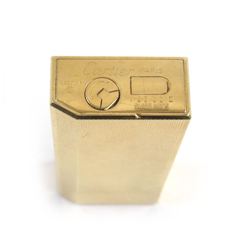 Cartier Pentagonal Roller Smoking Tool Gas Lighter Gold Swiss Made Men's