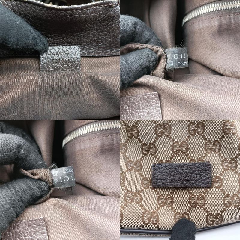 Guccigg Drawstring Ring Brown Canvas 449175 E021222378