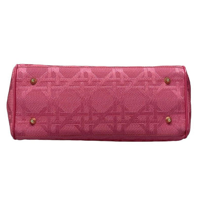 Dior/christian Dior Handbag Canage Stitch Pink Lame Leather
