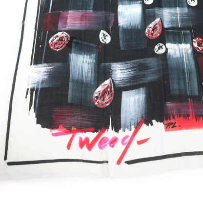 CHANEL 100% Cashmere Tweed 2023 Fringed All Over Large Scarf Shawl Multi With