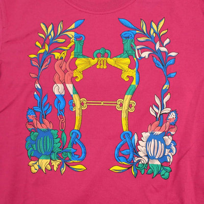 Hermes Short Sleeve T-shirt Della Cavalleria Rouge Magnolia Size 36