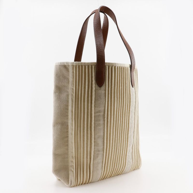 Hermes Cabas Calicut Soldes Canvas Beige □L Unisex Tote Bag