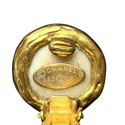 Chanel Coco Mark 93P Faux Pearl Gold Branded Accessories Earrings Ladies