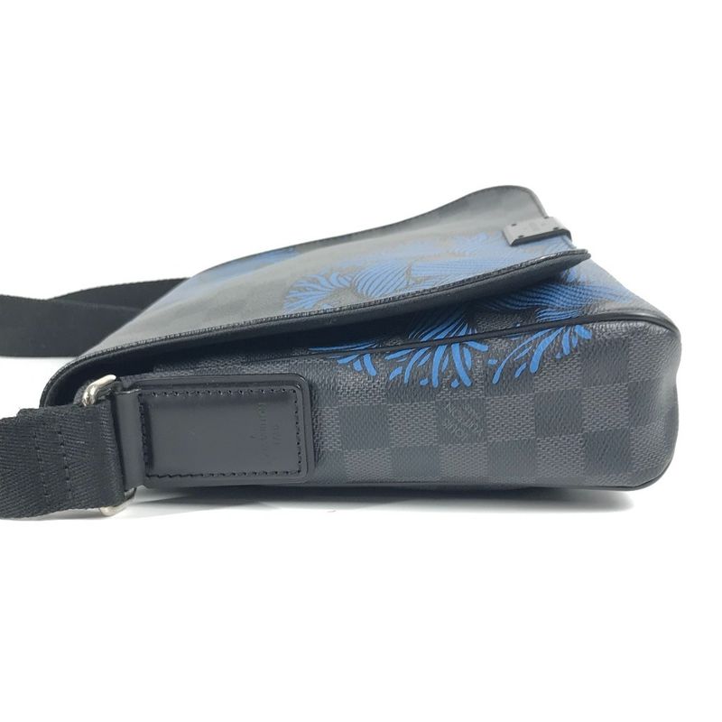 Louis Vuitton Shoulder Bag District PM N41714 Damier Graphite Canvas Black