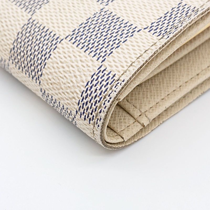 Louis Vuitton Damier Azure Portefeuille Viennois Foldable Wallet Clasp Gusset