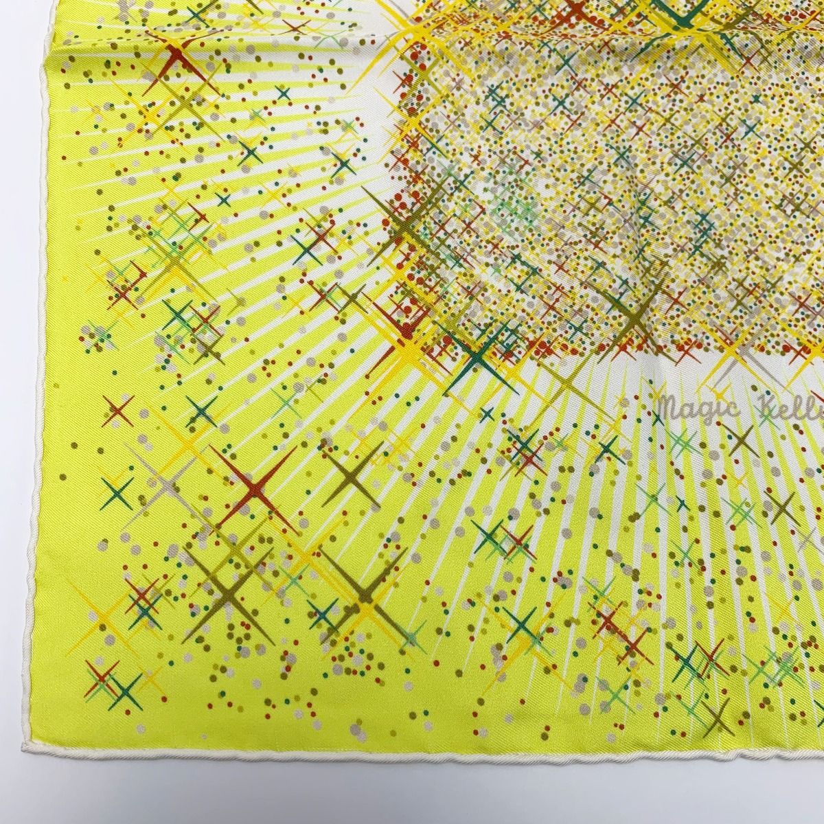 Hermes Magic Kelly Yellow Silk Scarf Ladies