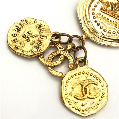 Chanel CC Logo Coin Motif Brooch Gold