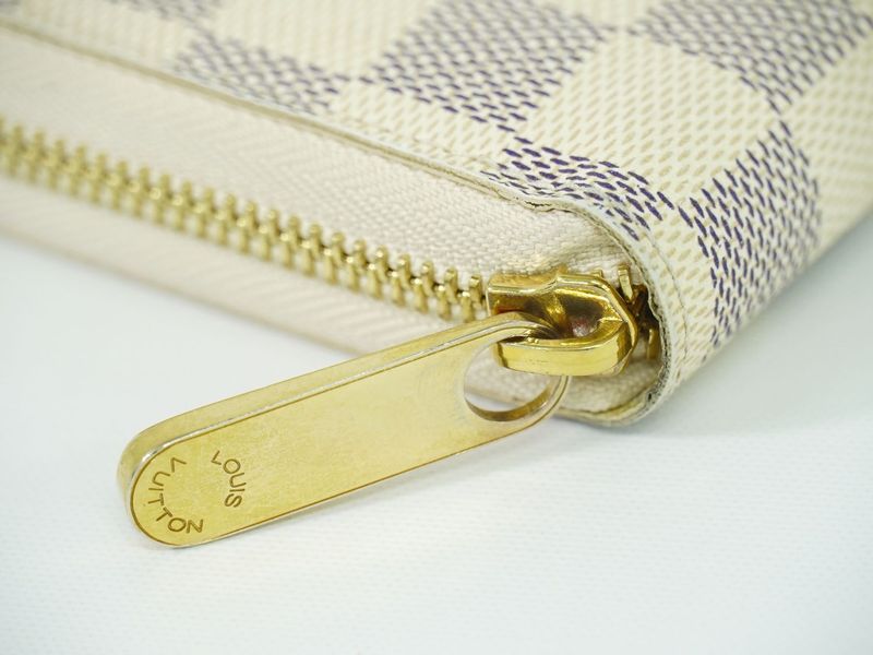 Authentic Louis Vuitton LV Old Shape Zippy Wallet Damier Azure Long Wallet