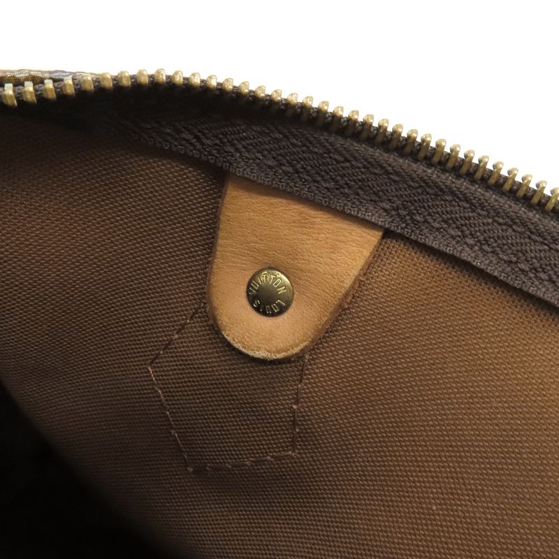 Louis Vuitton Handbag Speedy 30 Monogram Canvas Monogram Gold Hardware Brown