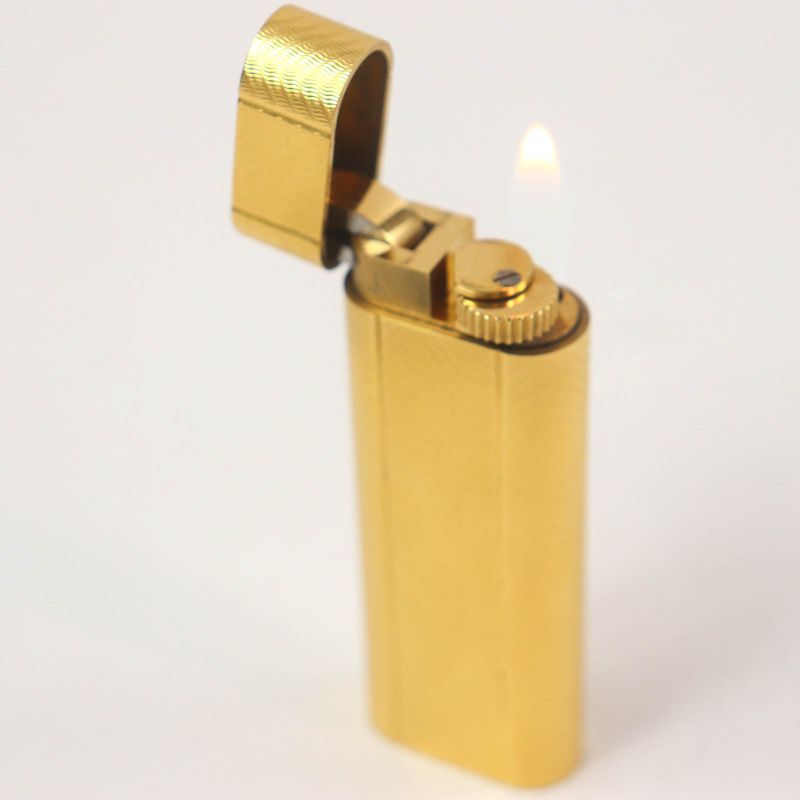 Cartier Wave Allover Pattern Oval Shape Roller Type Gas Lighter