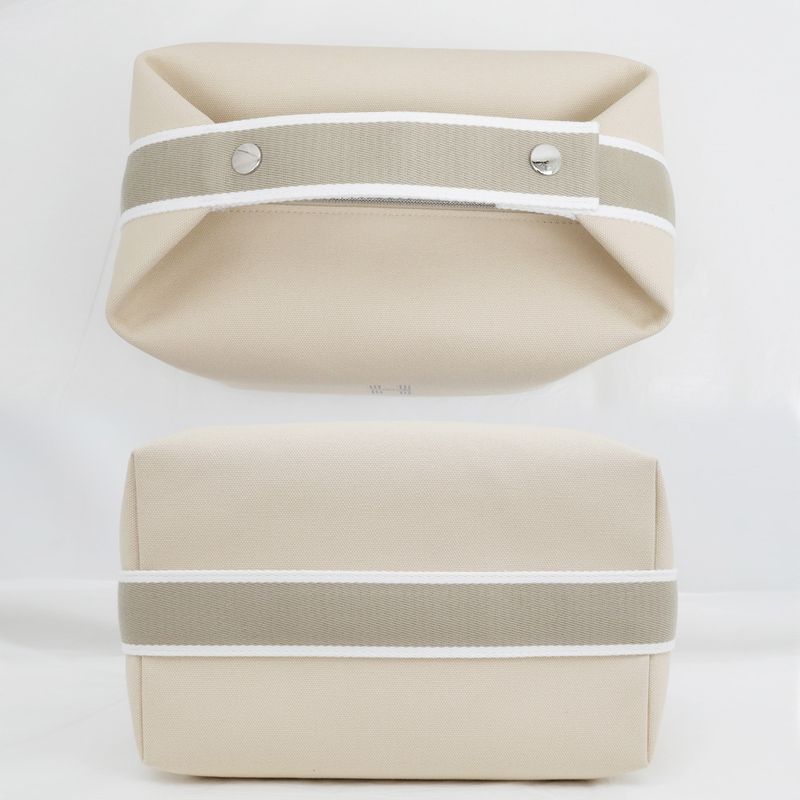 Hermes Brid A Black GM Natural Handbag Pouch Beige Ladies Men's
