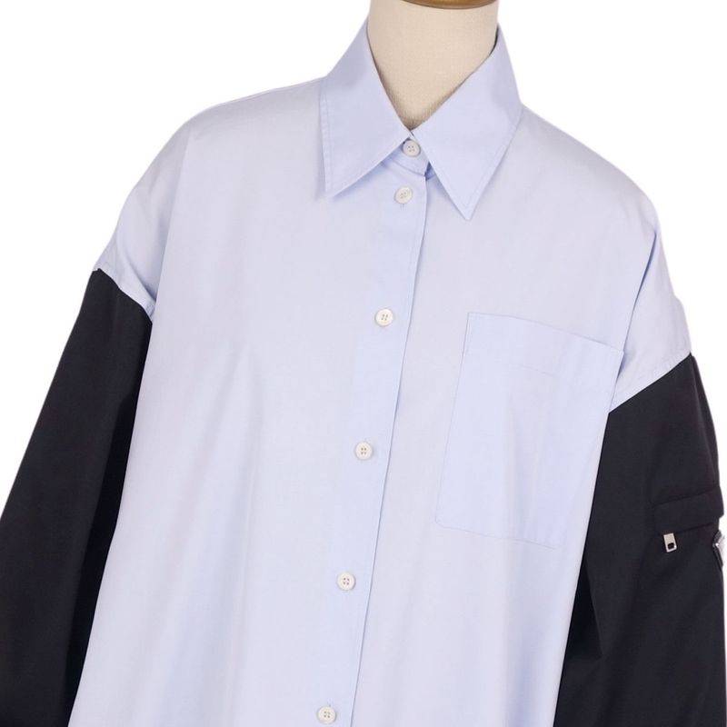 Prada Shirt Blouse Long Sleeve Long Sleeve Linylon