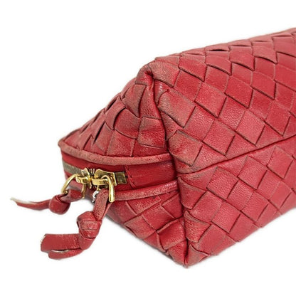 Bottega Veneta Pouch Intrecciato 132534 Red Leather