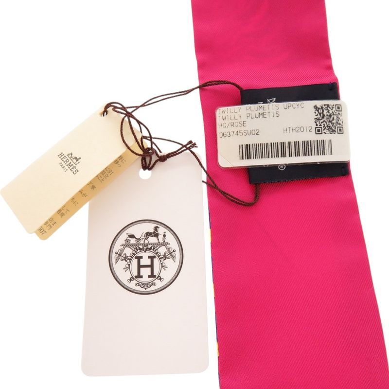 Hermes Twilly Plumetis Silk Rose Multicolor 0771 Hermes