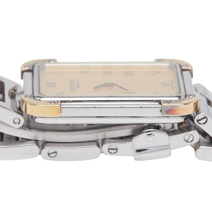 Hermes Croisure Cr1220 Silver Gold Stainless Steel Plated Ladies Hermes