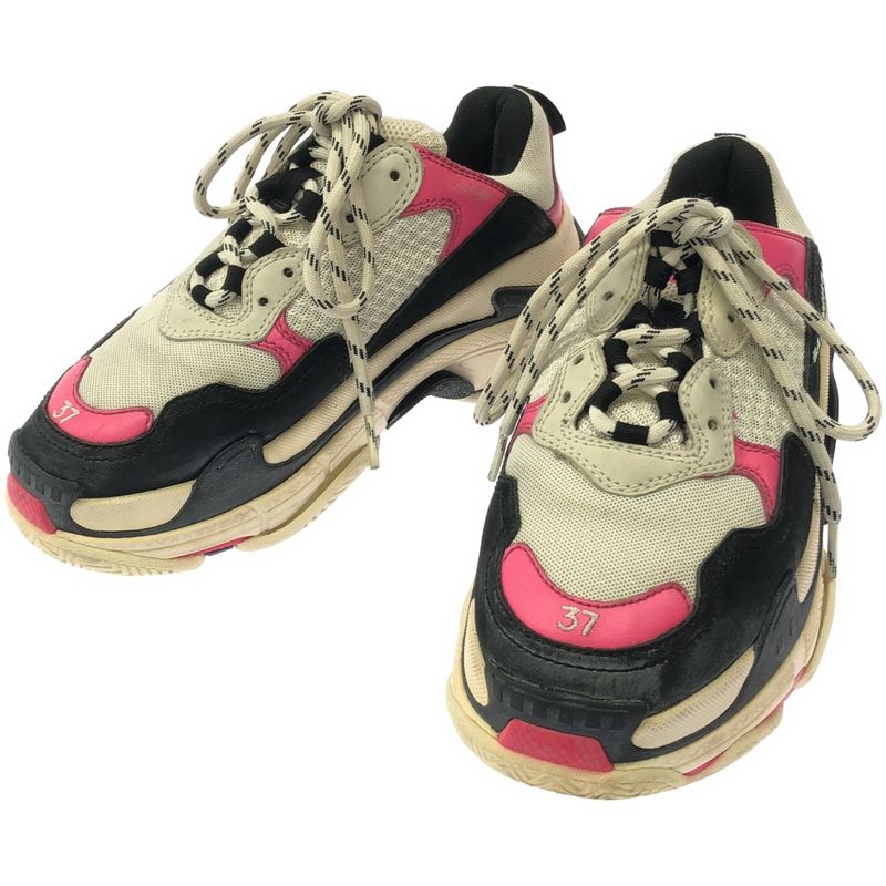 Balenciaga Triple S Vintage Processed Low Cut Sneakers 517334 Pinkish 37