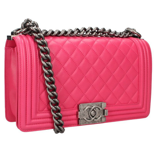 Chanel Boy Chanel 25 Lambskin Chain Shoulder Bag Women 25