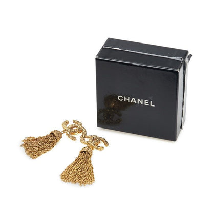 Chanel Vintage Coco Mark Lava Fringe Gold Plated Ladies Chanel