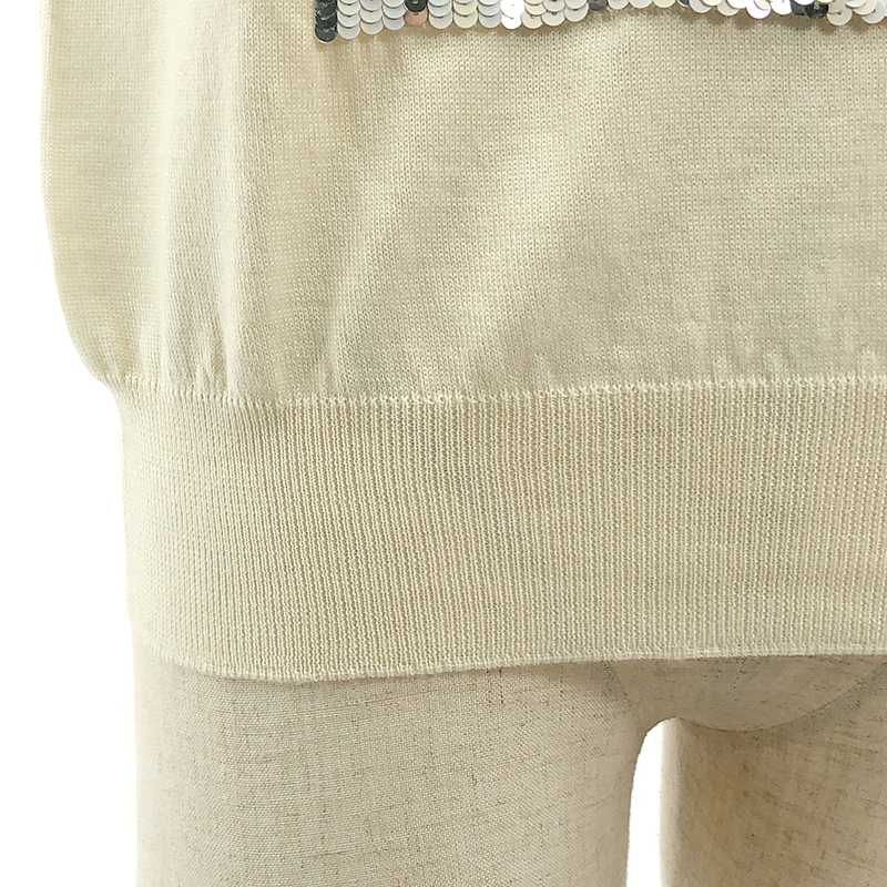 Christian DIOR - Sequin Embellished Knit Vest - 44 - Ivory - Women's