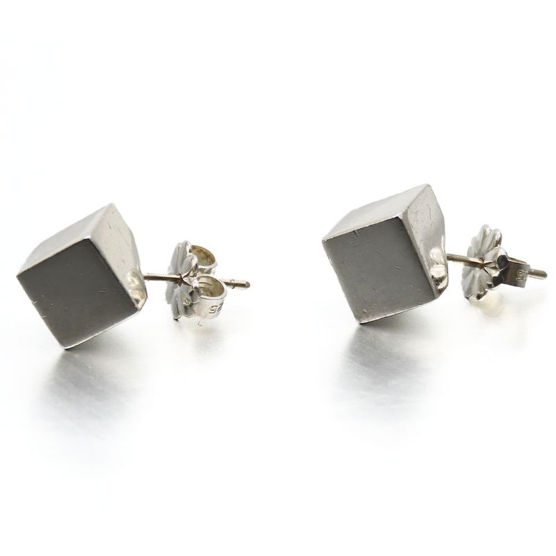 Tiffany & Co Earrings 925 Silver Approx 7.4g Silver Cube Accessories Simple