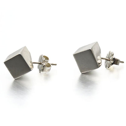 Tiffany & Co Earrings 925 Silver Approx 7.4g Silver Cube Accessories Simple