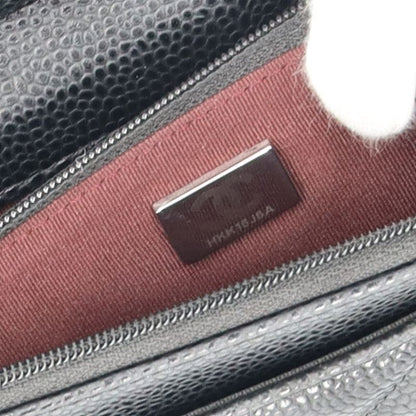 Chanel Matelasse Chain Wallet Ap0250 Caviar Skin Ladies Shoulder Bag Black