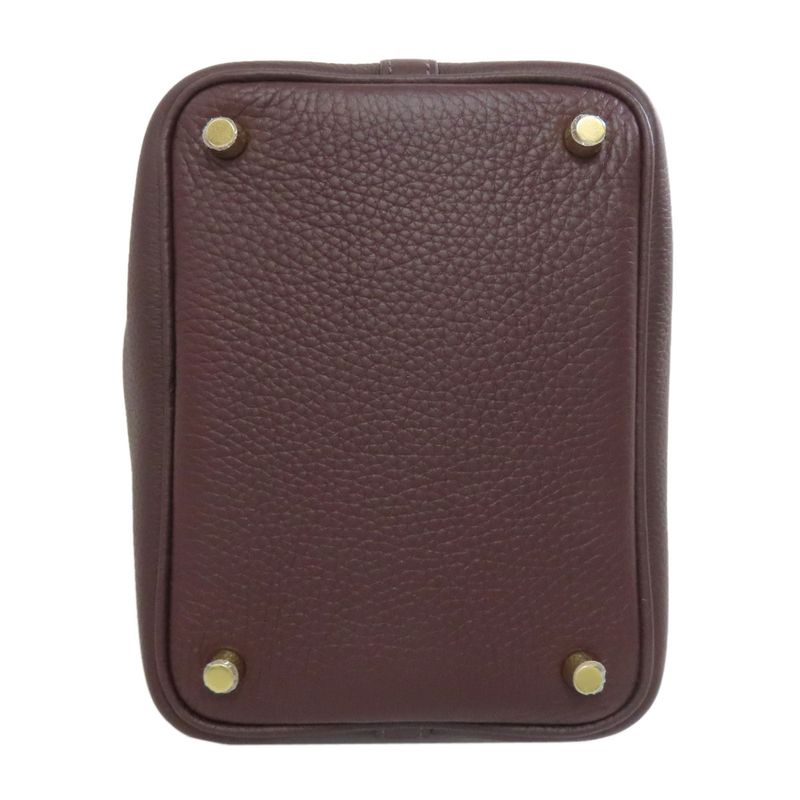 Hermes Picotin Lock PM Gold Hardware Handbag Taurillon Women