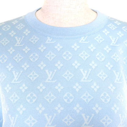 Louis Vuitton 24SS Silk Monogram Jacquard Top Jogging Pants Setup Light Blue S