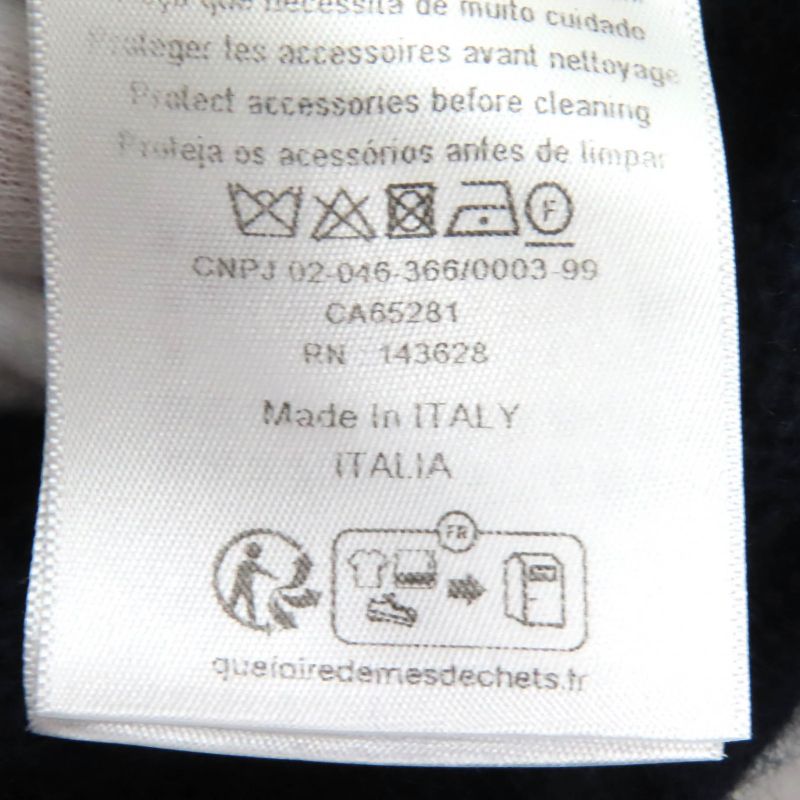 Christian DIOR 354s74am082 100% Cashmere CD Logo Faux Pearl Long Sleeve Knit