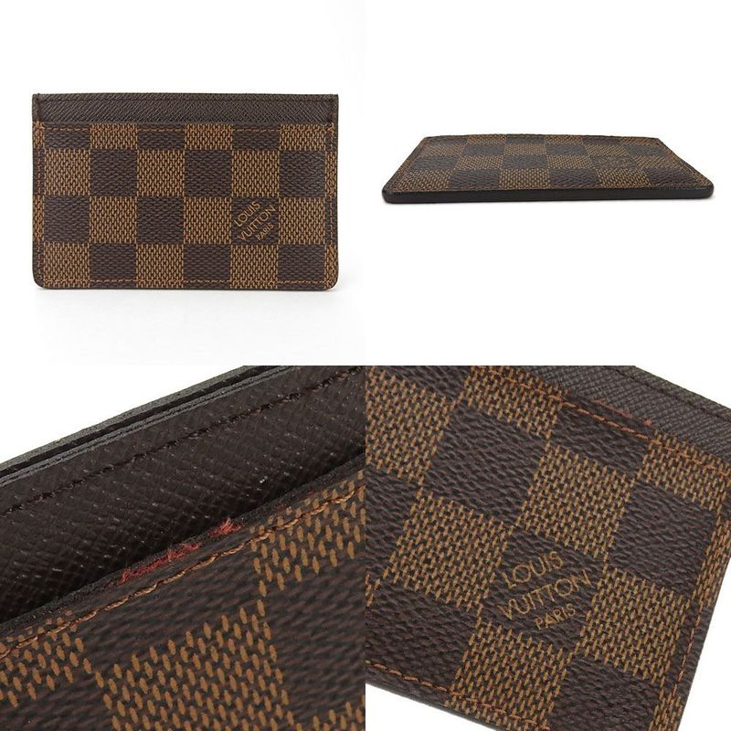 Louis Vuitton Card Case Pass Case Porte Culte Surple N61722 Damier Ebène