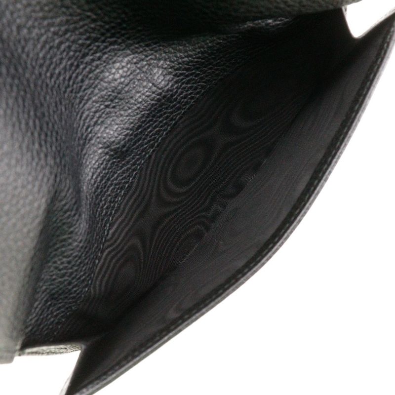 Gucci 143391 Leather × GG Canvas Black Unisex Long Wallet