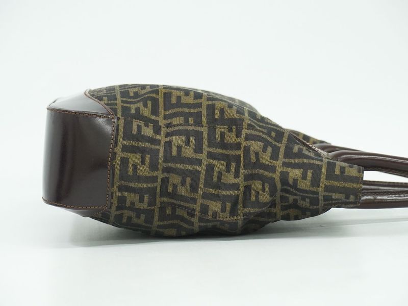 Authentic Fendi Zucca Tote Handbag Canvas Brown 16328 Zucca Bag Pre-owned