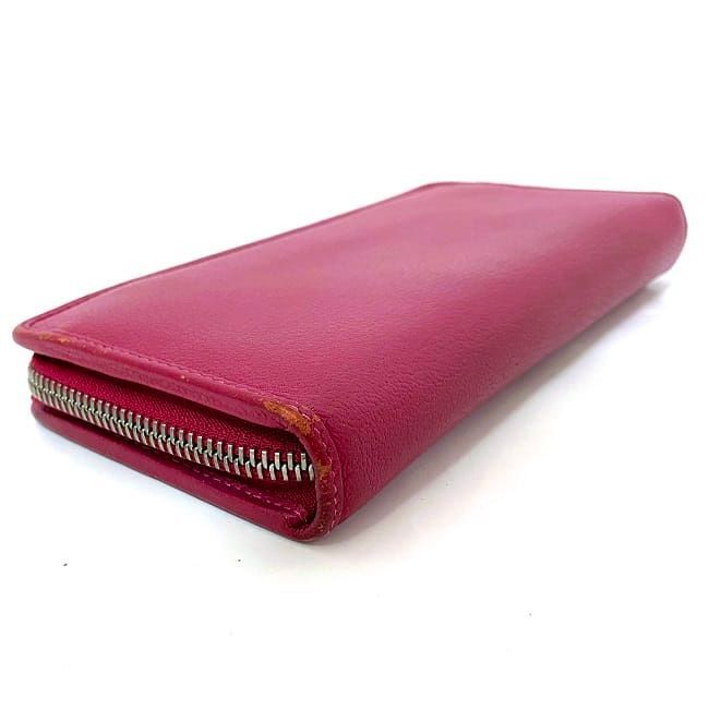Loewe Round Zipper Long Wallet Shocking Pink Amazona