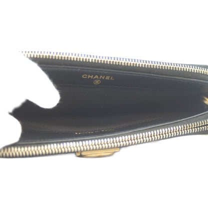 Chanel No 27 A84069 Black Caviar Ghardware Boy Chanel Chain Wallet