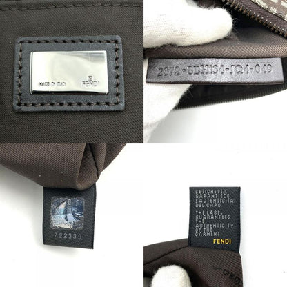 Fendi Zucchino Handbag Tote Bag Canvas Brown Women Men