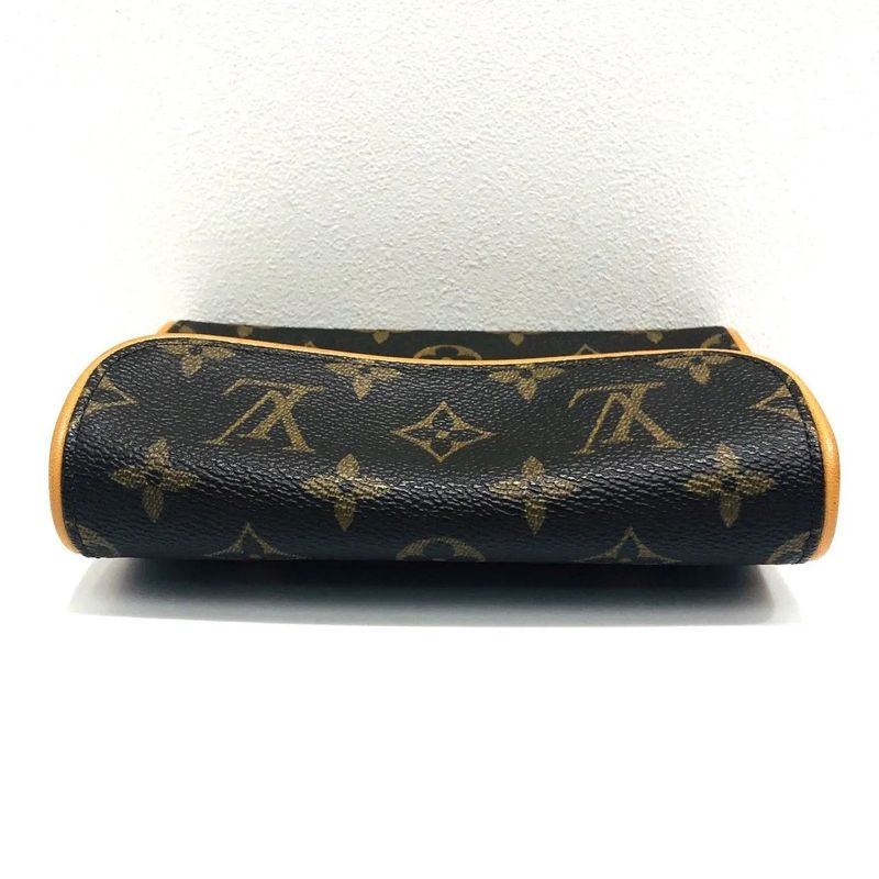 Louis Vuitton Pochette Florentine M51855 Monogram Waist Bag Brown Leather Women