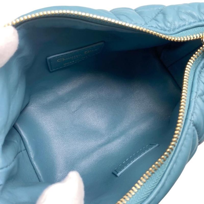 Christian Dior Handbag Nomad Pouch Small S5553omig Blue Gold Hardware Christian