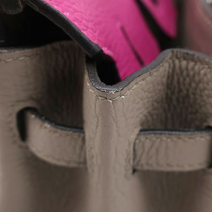 Hermes Handbag Birkin 25 Togo Rose Purple and Tourtière Gray Gold Hardware [po