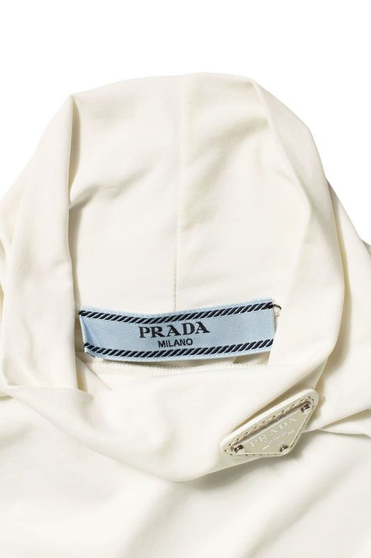 Prada 39528 S211 Triangle Logo Plate High Neck Long Sleeve Cut And Sewn Women 38