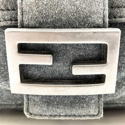 Fendi Handbag Shoulder Bag Mamma Cotton Gray FF Logo Women Men Fashion  Gift