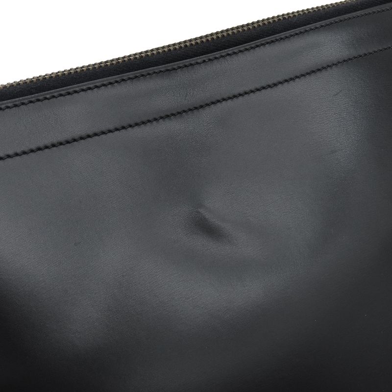 Hermes Clutch Bag Document Case Box Calf Black Gold Hardware Black Document