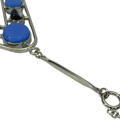 Christian DIOR Necklace Jewelry Accessories Small Metal Silver Multicolor