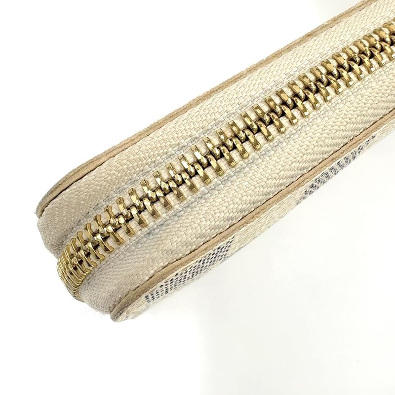 Louis Vuitton Zippy Wallet Damier Azure Damier Azure PVC White Round Zipper