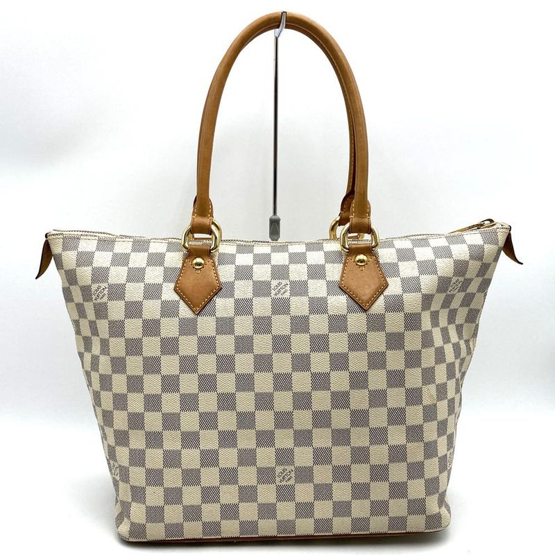 Louis Vuitton N51185 Saleya MM Tote Bag Beige Damier Azure Canvas Women Fashion