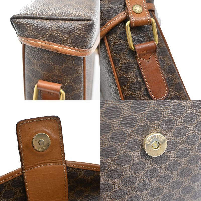 Celine Carriage Motif Shoulder Bag Macadam PVC Leather 31ka940