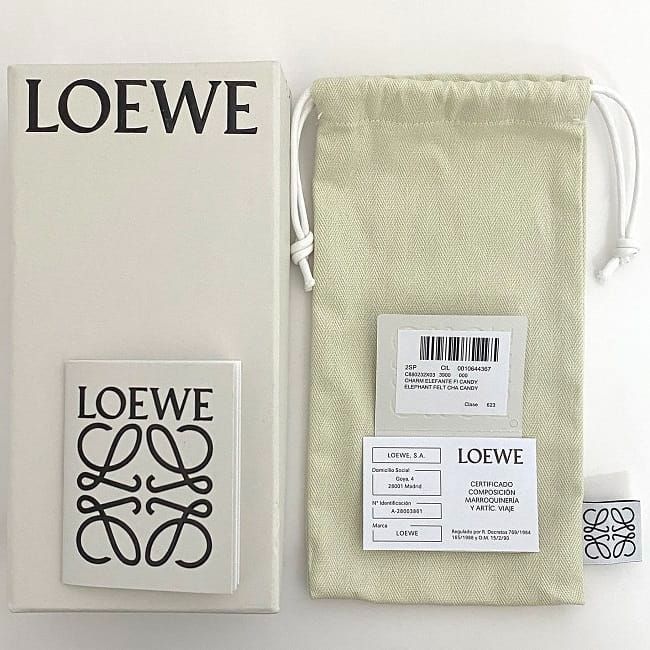 Loewe Elephant Bag Charm Pink Brown Anagram