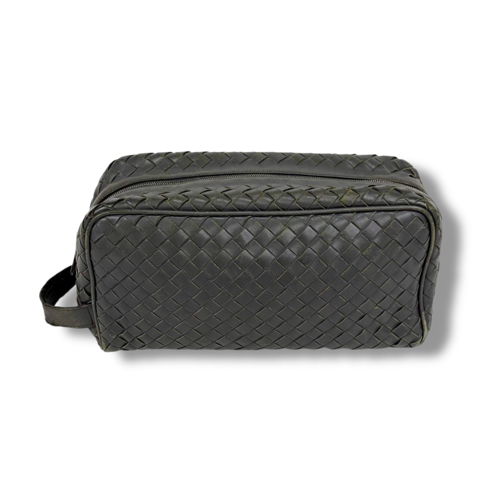 Bottega Veneta Clutch Bag Second Bag Intrecciato Leather Light Gray