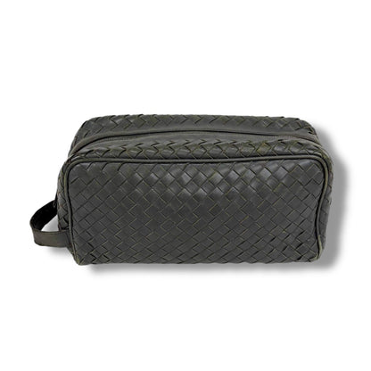Bottega Veneta Clutch Bag Second Bag Intrecciato Leather Light Gray
