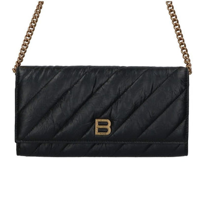 Balenciaga 781723 Crush Logo Leather Chain Wallet Shoulder Bag Women