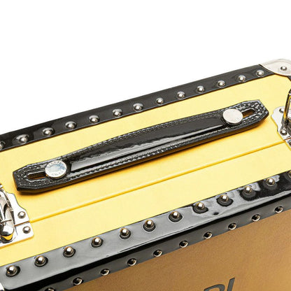 Fendi Logo Trunk Case Shoulder Bag 2WAY 7vv134 Yellow Black Leather Enamel